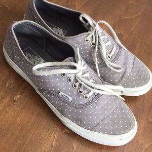 Vans gray and white poka dots